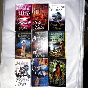 Christine Feehan & Mixed Romance Authors Paperback Book Bundle Lot (9 Novels)